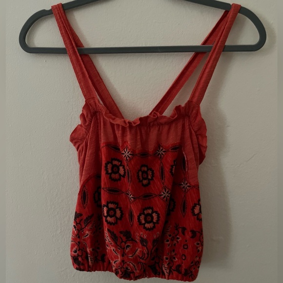 Free People Love Life Bubble Top Red - Picture 2 of 4